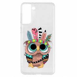 Чехол для Samsung S21+ Little owl with feathers - PrintSalon