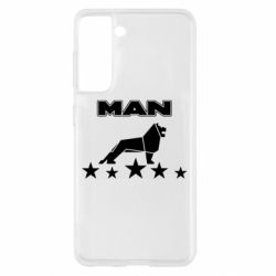 Чехол для Samsung S21 Man lion and stars - PrintSalon