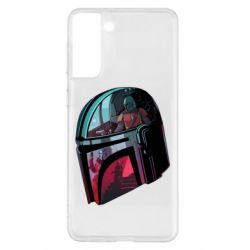 Чехол для Samsung S21+ Mandalorian Helmet profil - PrintSalon