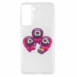 Чехол для Samsung S21 Милые солдаты из игры в кальмара-PrintSalon Чехол для Samsung S21 Милые солдаты из игры в кальмара
