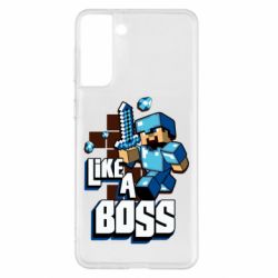 Чехол для Samsung S21+ Minecraft Like a Boss - PrintSalon