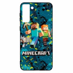 Чохол для Samsung S21+ Minecraft Steve Alex And Dog - PrintSalon