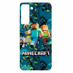 Чохол для Samsung S21 Minecraft Steve Alex And Dog - PrintSalon
