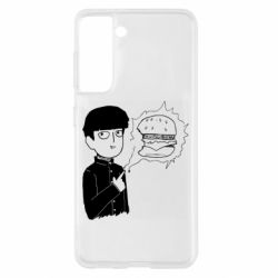 Чехол для Samsung S21 Моб Психо и гамбургер - PrintSalon