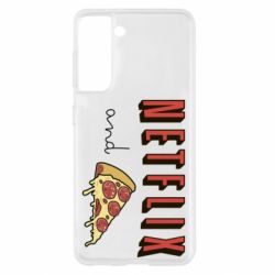 Чехол для Samsung S21 Netflix and pizza-PrintSalon Чехол для Samsung S21 Netflix and pizza
