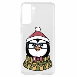 Чехол для Samsung S21+ New Year's Penguin - PrintSalon