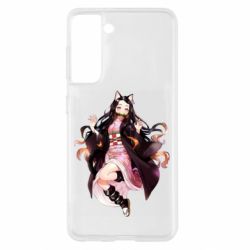 Чохол для Samsung S21 Nezuko cat - PrintSalon