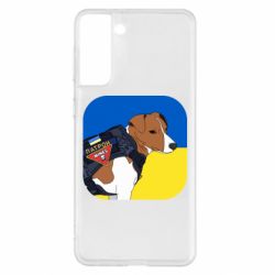 Чехол для Samsung S21+ Патрон на фоне флага - PrintSalon