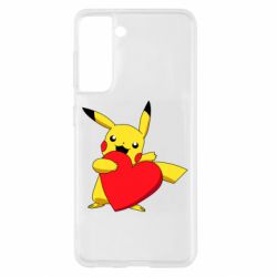 Чехол для Samsung S21 Pikachu Heart - PrintSalon