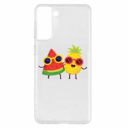 Чехол для Samsung S21+ Pineapple with watermelon - PrintSalon