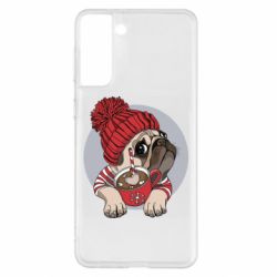 Чехол для Samsung S21+ Pug And Coffee - PrintSalon