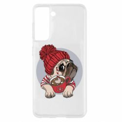 Чехол для Samsung S21 Pug And Coffee - PrintSalon