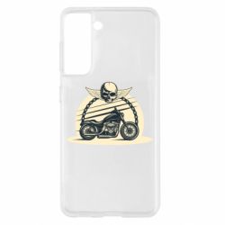 Чехол для Samsung S21 Skull and Bike - PrintSalon