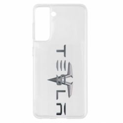 Чехол для Samsung S21 Tesla Car logo - PrintSalon