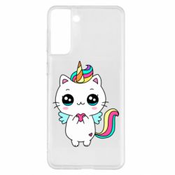 Чехол для Samsung S21+ The cat is unicorn - PrintSalon