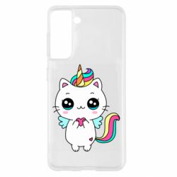 Чехол для Samsung S21 The cat is unicorn - PrintSalon