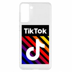 Чехол для Samsung S21+ Tik Tok Colorful Logo - PrintSalon