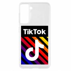 Чехол для Samsung S21 Tik Tok Colorful Logo - PrintSalon