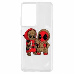 Чехол для Samsung S21 Ultra Baby Groot And Deadpool - PrintSalon