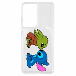 Чехол для Samsung S21 Ultra Baby Yoda And Stitch - PrintSalon