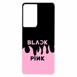 Чехол для Samsung S21 Ultra Blackpink pink fire - PrintSalon