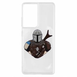 Чехол для Samsung S21 Ultra Bust of Mandalorian - PrintSalon