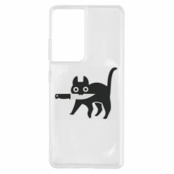 Чехол для Samsung S21 Ultra Cat with a knife - PrintSalon