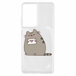 Чехол для Samsung S21 Ultra Cat with a letter - PrintSalon