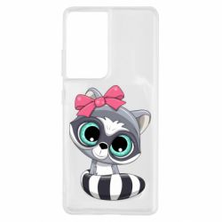 Чехол для Samsung S21 Ultra Cute raccoon - PrintSalon