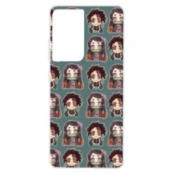 Чехол для Samsung S21 Ultra Cute Tanjiro with Nezuko - PrintSalon