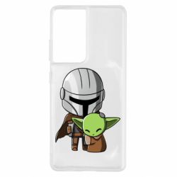 Чехол для Samsung S21 Ultra Din Djarin And The Child - PrintSalon