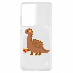 Чехол для Samsung S21 Ultra Dinosaur in sock - PrintSalon