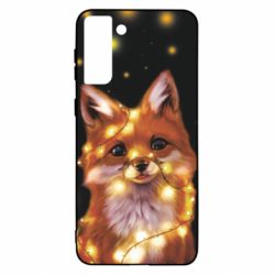 Чохол для Samsung S21 Ultra Fox And Christmas Lights - PrintSalon