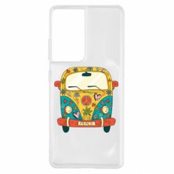 Чехол для Samsung S21 Ultra Hippie bus - PrintSalon