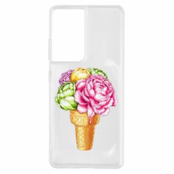 Чехол для Samsung S21 Ultra Ice cream flowers - PrintSalon