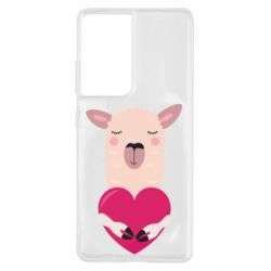 Чохол для Samsung S21 Ultra Lama with heart - PrintSalon