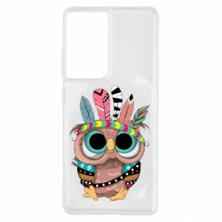 Чехол для Samsung S21 Ultra Little owl with feathers - PrintSalon