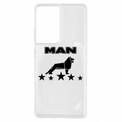 Чехол для Samsung S21 Ultra Man lion and stars - PrintSalon
