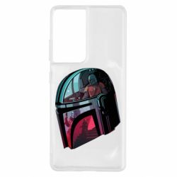 Чехол для Samsung S21 Ultra Mandalorian Helmet profil - PrintSalon