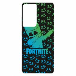 Чехол для Samsung S21 Ultra Marshmello Fortnite Dab Neon - PrintSalon