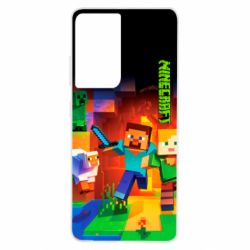 Чехол для Samsung S21 Ultra Майнкрафт - PrintSalon