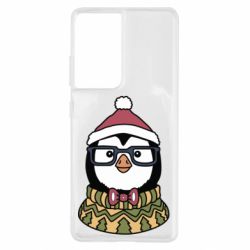 Чехол для Samsung S21 Ultra New Year's Penguin - PrintSalon