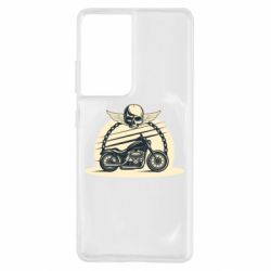 Чехол для Samsung S21 Ultra Skull and Bike - PrintSalon