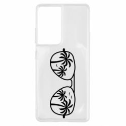 Чехол для Samsung S21 Ultra Sunglasses And Palm Trees - PrintSalon