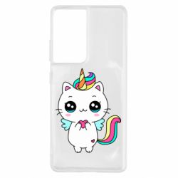 Чехол для Samsung S21 Ultra The cat is unicorn - PrintSalon