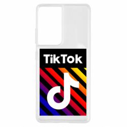 Чехол для Samsung S21 Ultra Tik Tok Colorful Logo - PrintSalon