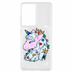 Чехол для Samsung S21 Ultra Unicorn Princess - PrintSalon