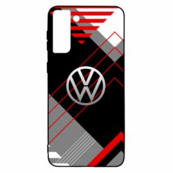 Чехол для Samsung S21 Ultra Volkswagen logo and abstraction - PrintSalon