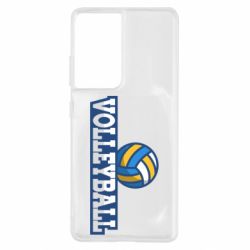Чехол для Samsung S21 Ultra Volleyball text and ball - PrintSalon