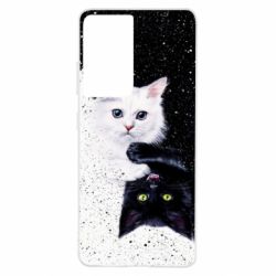 Чехол для Samsung S21 Ultra Yin and Yang cats - PrintSalon